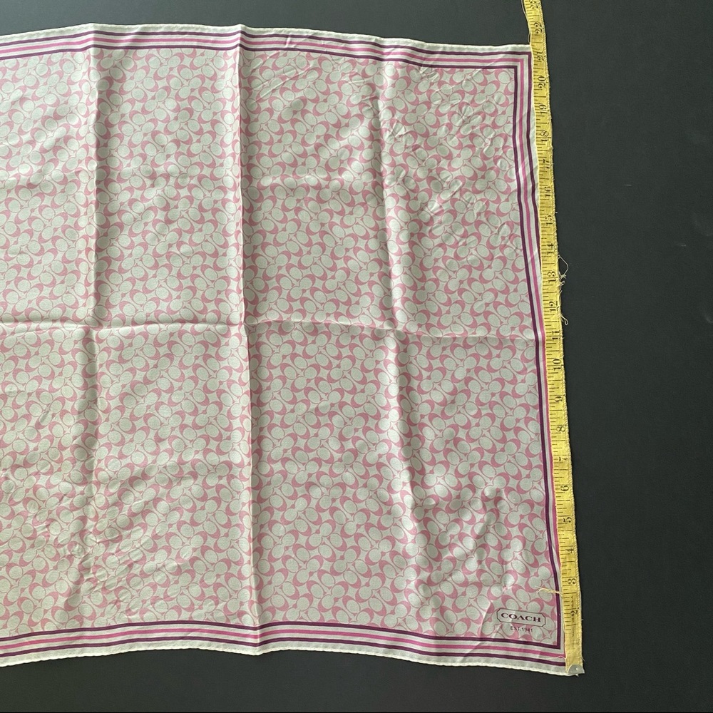 Coach Silk Scarf Monogrammed Print - Picture 4 of 5